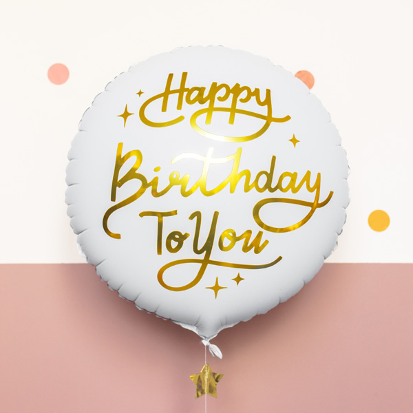 Folienballon "Happy Birthday to You", Ø 35cm von Partydeco