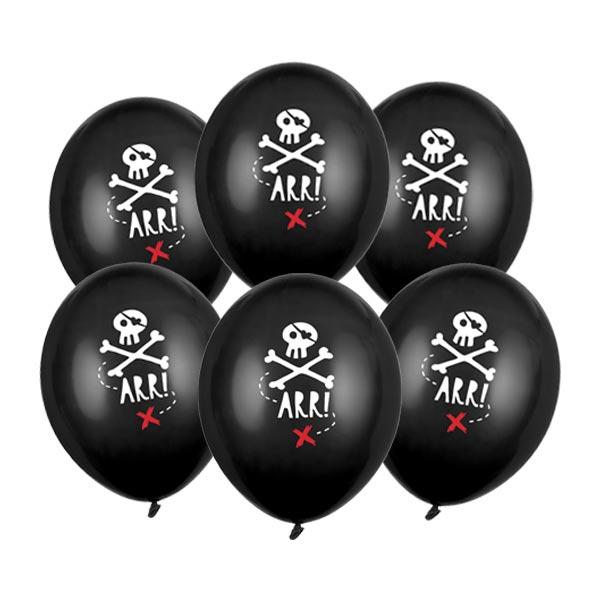 Piraten Luftballons im 6er Pack, Ø 30cm von Partydeco