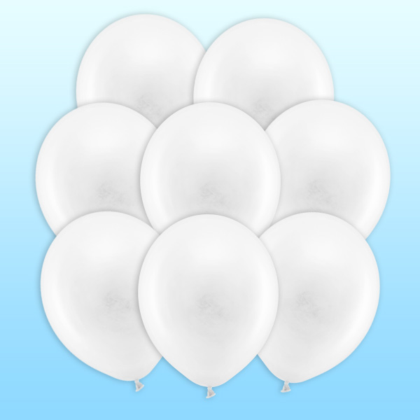 Weiße Pastell-Ballons, 10 Stück, 30cm von Partydeco