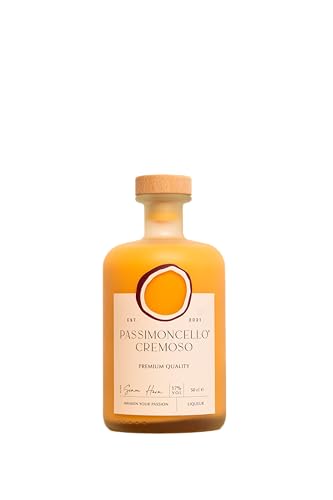 Passimoncello® Cremoso | samtig weicher Passionsfrucht Creme Likör | fruchtig & lecker | vegan, glutenfrei&laktosefrei | Eiskalt als Shot oder Maracuja pur über Vanilleeis ein Genuss | 500ml | 17% von Passimoncello