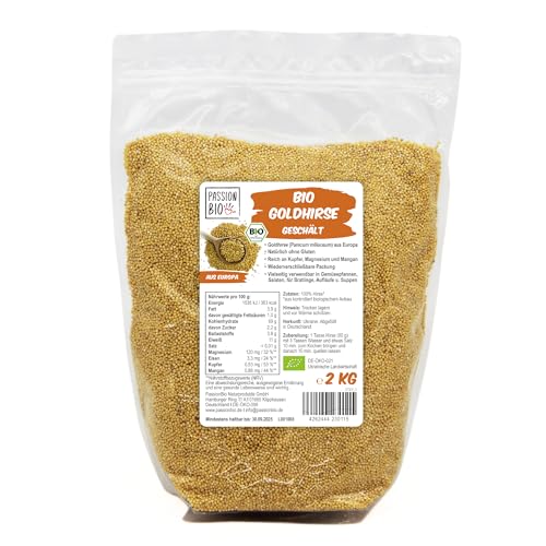 PassionBio Bio Goldhirse 2 KG - wiederverschließbare Verpackung von PassionBio