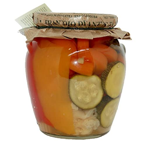 Antipasto Giardiniera groß in Agrodolce - Gemusemix in Essig eingelegt mit Zucchini, Paprika, Zwiebeln, Blumenkohl, Karotten 500gr von Passione Italia