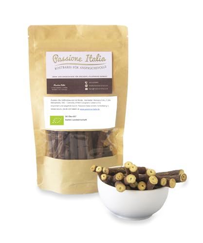 250g Bio Süßholzwurzel Stangen ganz mit Rinde aus Kalabrien wunderbar süße Lakritzwurzel Süßholz Stangen (250gr) von Passione Italia
