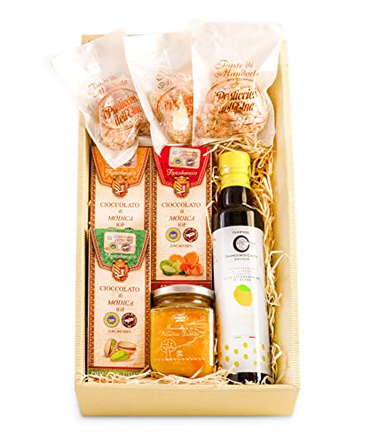 Sommerliche Sizilien Geschenk Set fruchtig süßes mit sizilianischen Süßigkeiten und Zitronen Olivenöl von Passione Italia