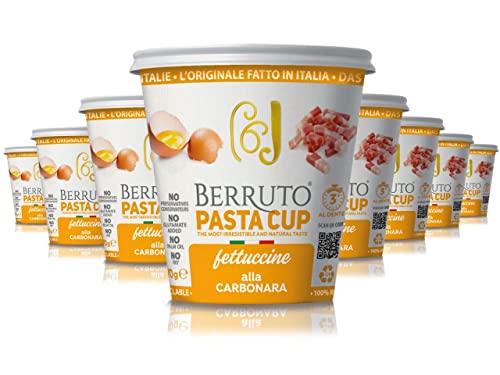 Premium Italian Pasta Snack Carbonara leckere Instantnudeln/Naturbelassen/ohne Palmöl, ohne Geschmacksverstärker, ohne Konservierungsstoffe 8 x 70 g von Pasta Berruto