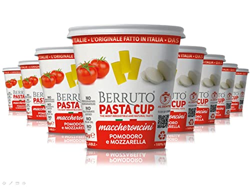 Premium Italian Pasta Snack TOMATE UND MOZZARELLA leckere Instantnudeln/Naturbelassen/ohne Palmöl, ohne Geschmacksverstärker, ohne Konservierungsstoffe 8 x 70 g von Pasta Berruto