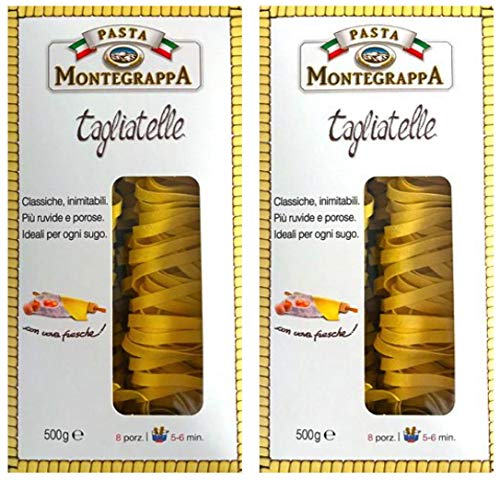 Pasta Montegrappa Tagliatelle gelb Nr. 5 500 g, 2er Pack (2 x 0.5 kg) von Pasta Montegrappa