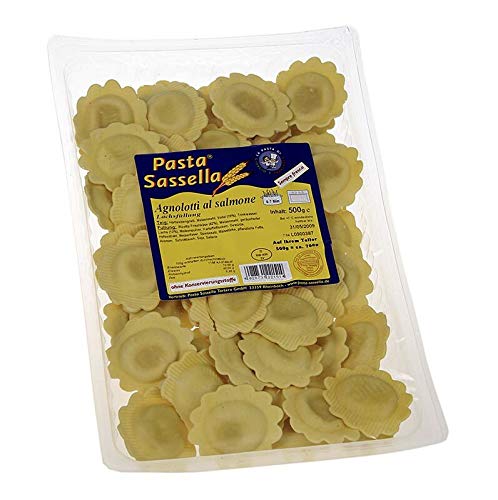 Frische Agnolotti mit Lachs-Füllung, rund und hell, Sassella, 500g Frische Agnolotti mit Lachs-Füllung, rund und hell, Sassella, 500g von Pasta Sassella