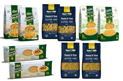 Pasta d'oro Kennenlernpaket - 10 x 500 g glutenfreie Nudeln aus Maismehl von Sam Mills