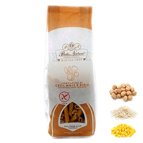 Glutenfreie Pasta mit Hülsenfrüchten und Getreide 250gr (Penne mit Kichererbsen, Mais und reis mehl) von Pasta Natura