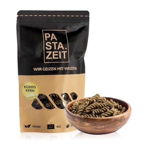 PASTAZEIT Bio Kürbiskern Nudeln - Fusilli Low Carb aus Bio Kürbiskernmehl & Linsenmehl - High Protein Nudeln handgemacht - kalorienarme Protein Pasta - vegan, weizenfrei (1 x 250g) von Pastazeit