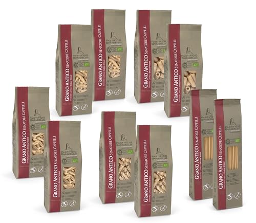PASTIFICIO BARADELLO Bio - (10 Stk. 3500 g) Senatore Cappelli (2 Taschenlampen, 2 Tortiglione, 2 Fusilli, 2 Caserrece, 2 Spaghetti) von Pastificio Baradello