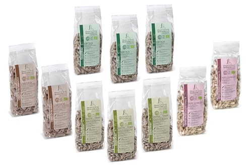 PASTIFICIO BARADELLO Bio – (10 Stück – 2500 g) – 2 Saragolla, 3 Tortillioni Brennnessel, 2 Tortillioni langer Pfeffer, 3 Tortillioni Salbei Thymian Majoran von Pastificio Baradello