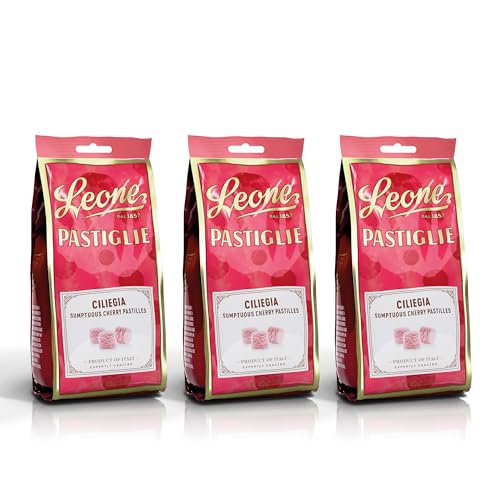 Leone seit 1857 – Beutel Pastiglie Leone Kirsche – Süßigkeiten gemischte Geschmacksrichtungen glutenfrei und vegan – 3 x 100 g von Pastiglie Leone