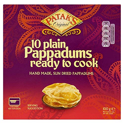 Patak Cte Pappadum Unifarben, 100 g, 12 Stück Patak Cte Pappadum Unifarben, 100 g, 12 Stück von Patak's