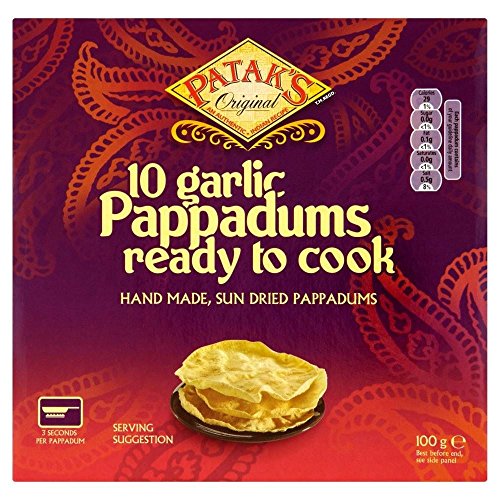 Patak lesen Cook Garlic Pappadums (10 pro Packung - 100 g) - Packung mit 2 von Patak's