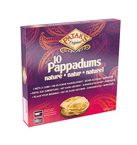 Patak's Pappadums, plain, 12er Pack (12 x 100 g) von Patak's