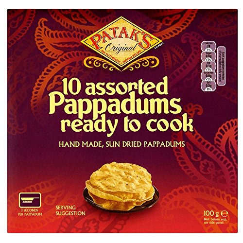 Patak uns kochen zu essen Assorted Pappadums (10 pro Packung - 100 g) - Packung mit 2 von Patak's