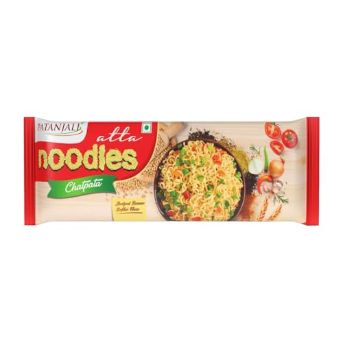 Patanjali Atta Nudeln, 240 g Chatpata-Geschmack, Familienpackung, Vollkorn-Vegetarische Instant-Nudeln von Patanjali