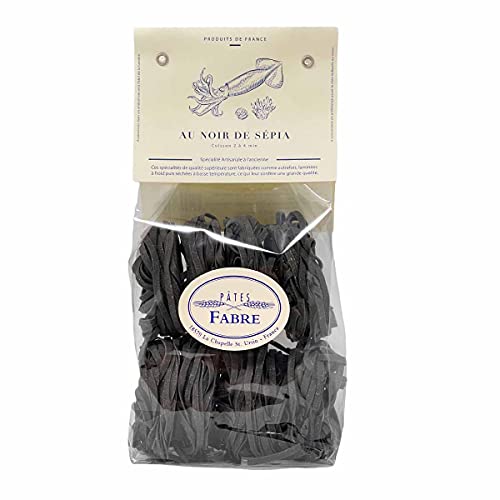 Pâtes Fabre Gourmet Tagliatelle mit Sepia Pâtes au Noir de Sepia 250g aus Frankreich von Pâtes Fabre