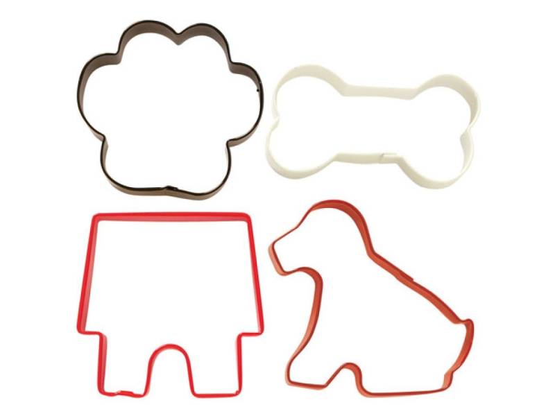 Ausstecher-Set Hund & Hütte für Kekse, 4 Ausstecher von Wilton von Pati-Versand