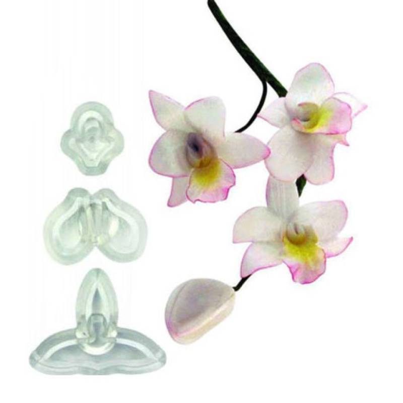 Ausstecher-Set Singapur Orchideen für Zuckerblumen, 3 Stück von Pati-Versand