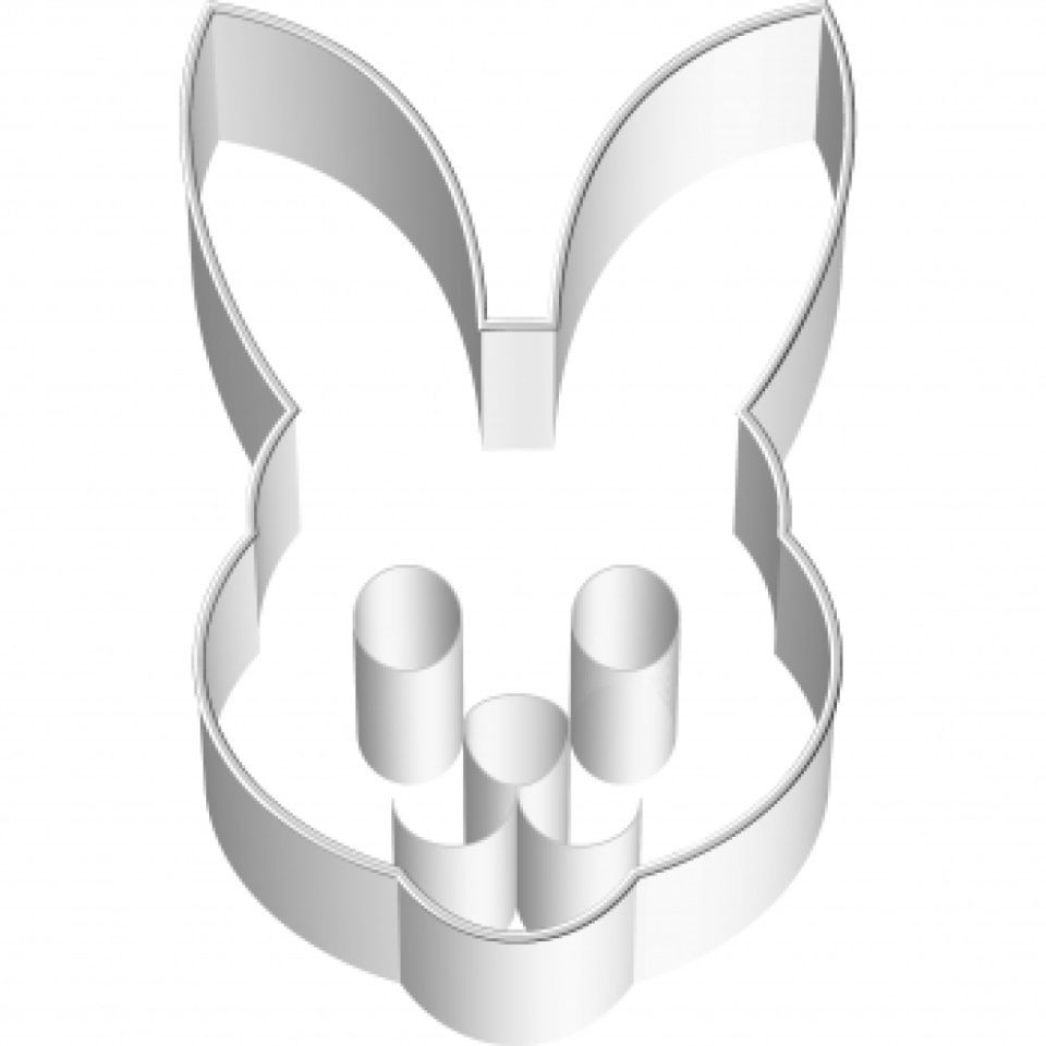 Ausstechform Hasenkopf mit Prägung für Kekse, Edelstahl, 7 cm Ausstechform Hasenkopf mit Prägung für Kekse, Edelstahl, 7 cm von Pati-Versand