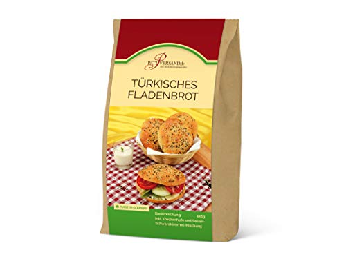 Backmischung Türkisches Fladenbrot 550g inkl. Hefe und Sesam-Schwarzkümmel-Mischung von Pati-Versand