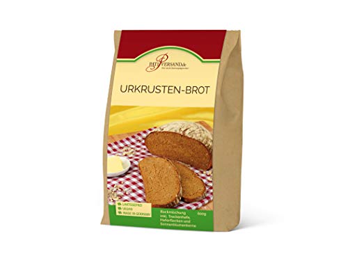 Backmischung Urkrusten-Brot 600g inkl. Sonnenblumenkerne, Haferflocken und Hefe von Pati-Versand