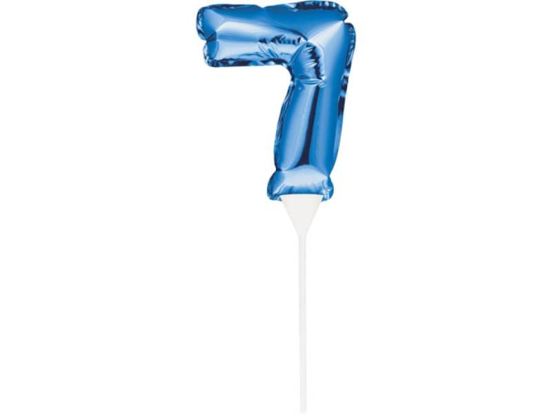 Ballon-Topper Zahl 7, Blau, 13 cm von Pati-Versand