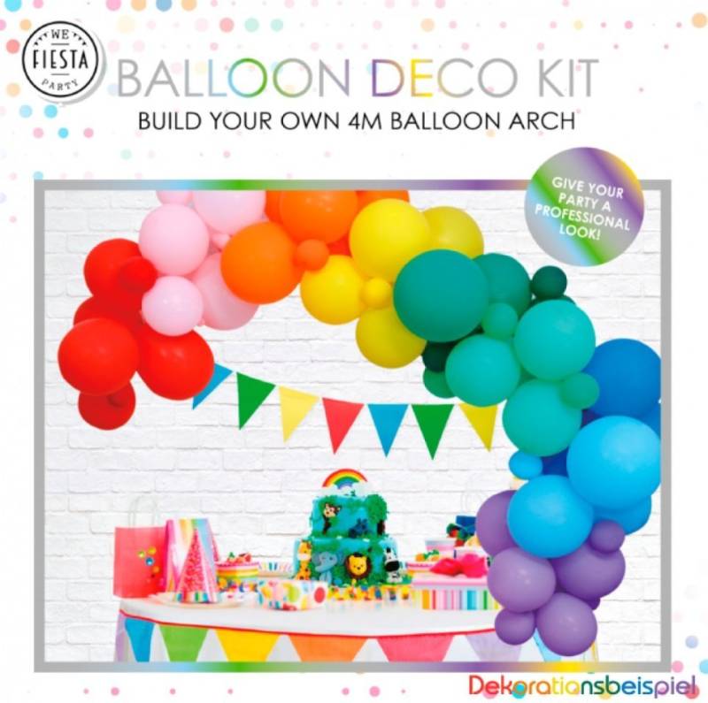 Ballongirlande Regenbogen, 81 teilig von Pati-Versand