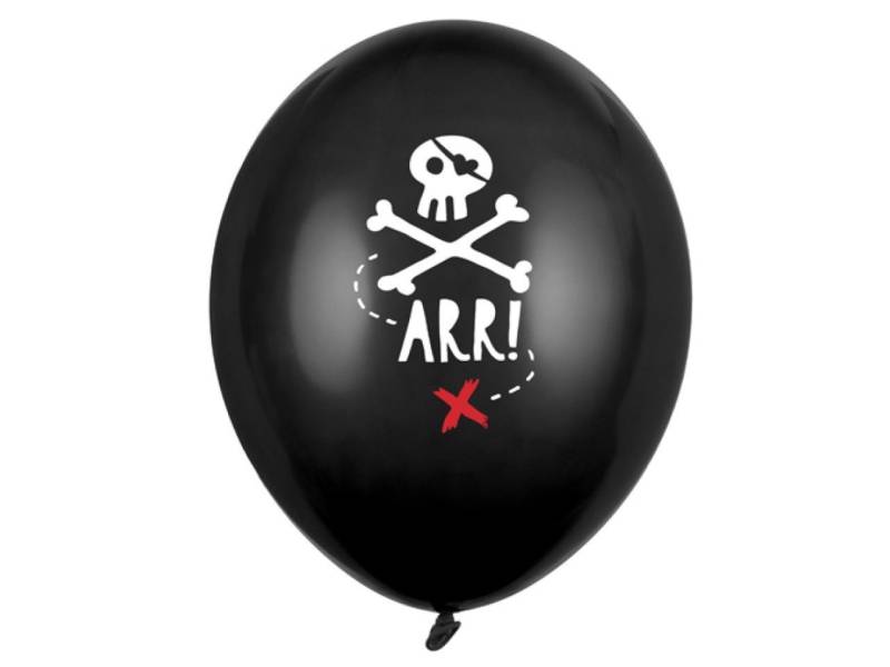 Ballons Totenkopf, Halloween, Piraten, 6 Stk. von Pati-Versand