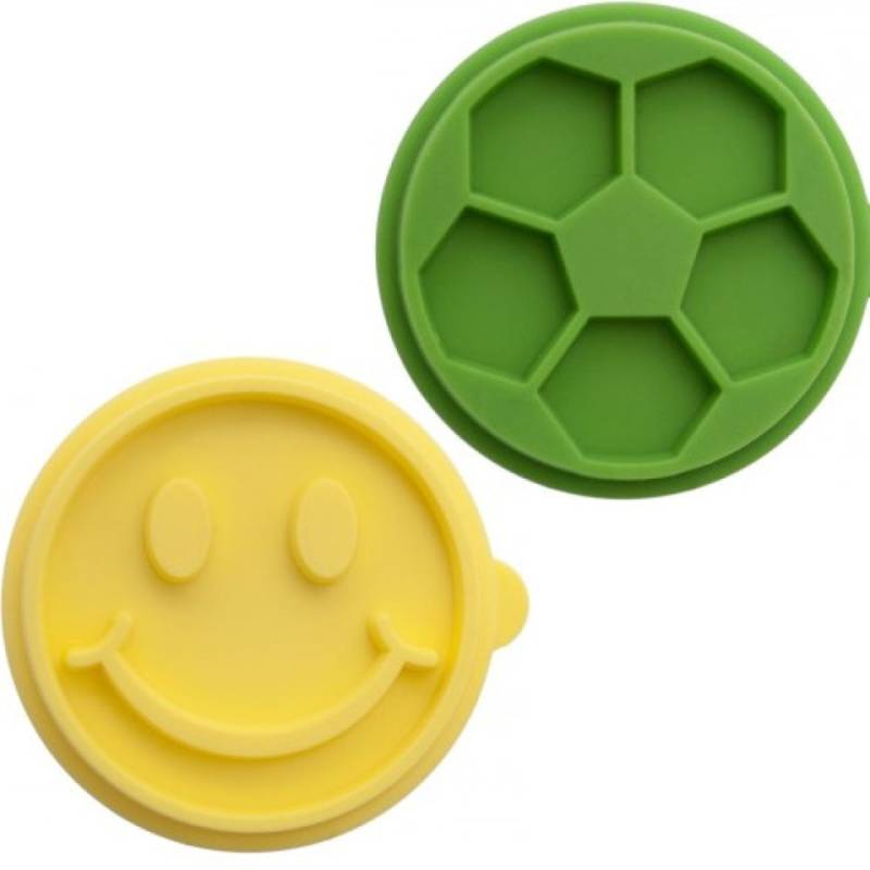 Birkmann Stempel Scheiben Set, Fußball & Smiley, 5 cm von Pati-Versand