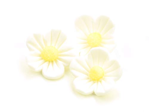 Blumen 25mm weiß Zucker 16 Stück von Pati-Versand