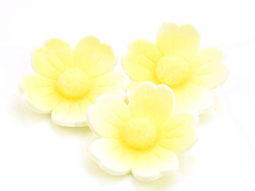 Blumen 40mm gelb Zucker 6 Stück von Pati-Versand