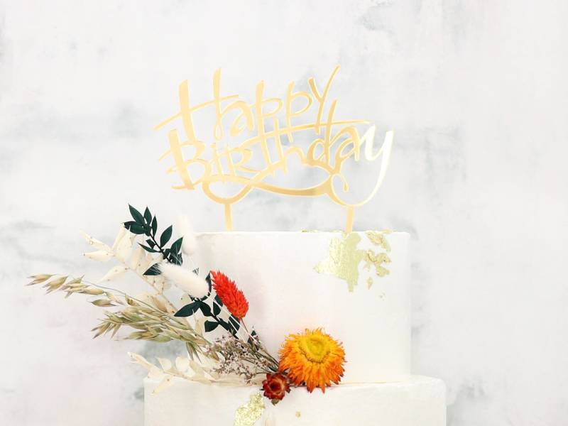 Cake Topper Happy Birthday gold von Cake-Masters