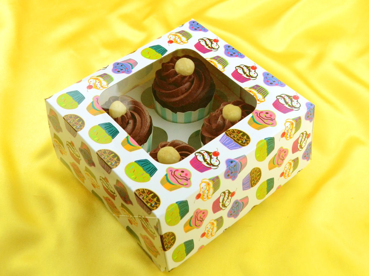 Cupcake Box Törtchen für 4 Stück 2er Set von Pati-Versand