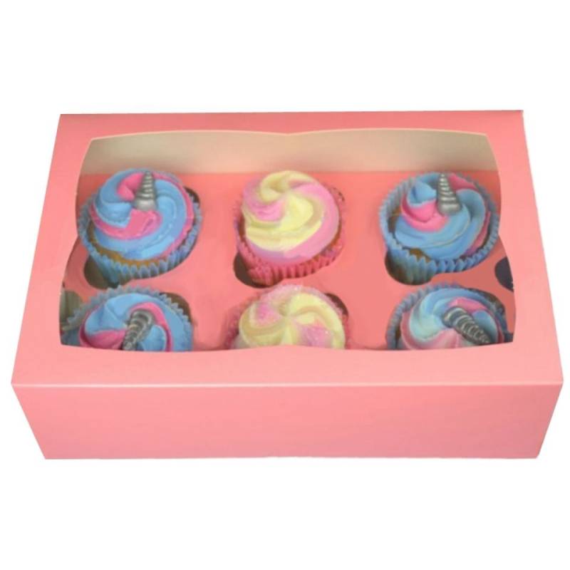 Cupcake Box für 6 Cupcakes, pink von Pati-Versand
