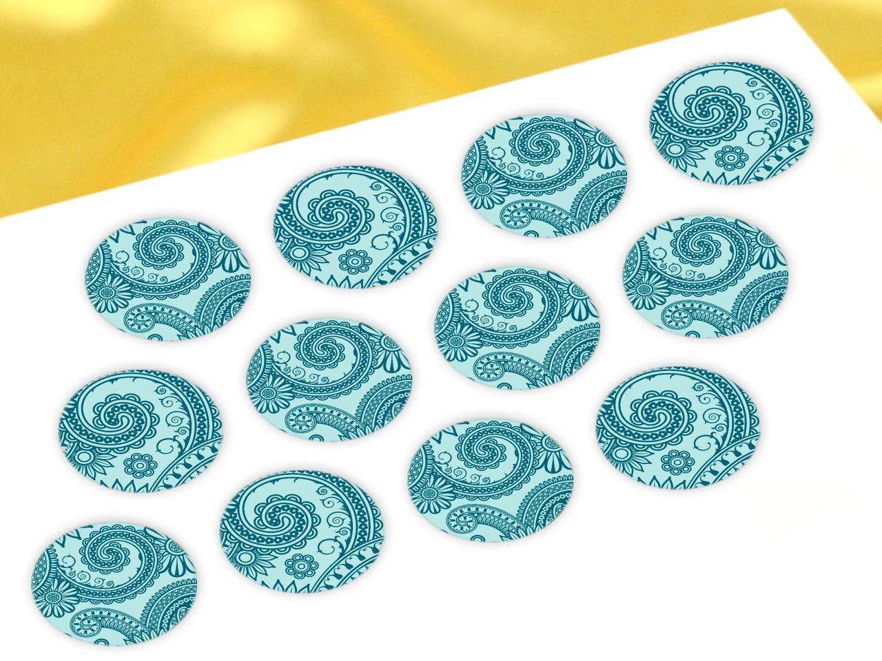Cupcake Buttons Indisch türkis 12 Stück Cupcake Buttons Indisch türkis 12 Stück von Cake-Masters Basics