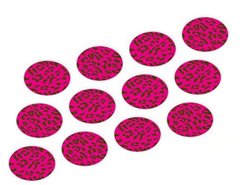 Cupcake Buttons Leopard pink 12 Stück von Pati-Versand