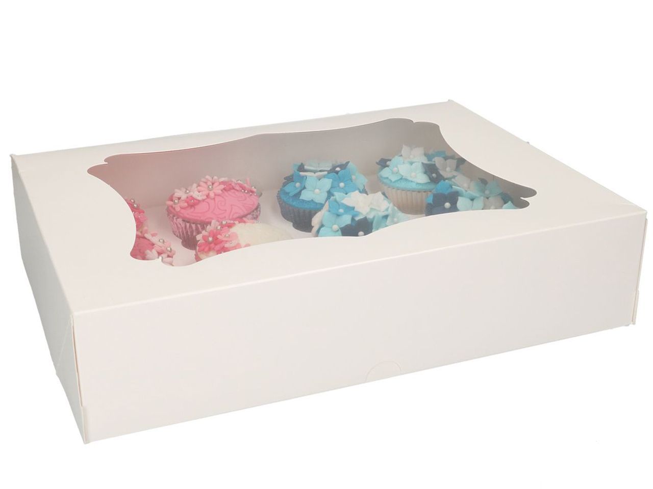 Cupcake-Muffin 12er Box mit Fenster weiß Cupcake-Muffin 12er Box mit Fenster weiß von Pati-Versand