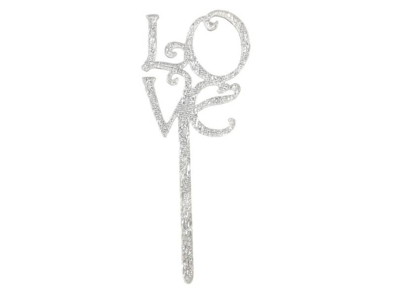 Cupcake Topper Love silber 8 Stück von Pati-Versand