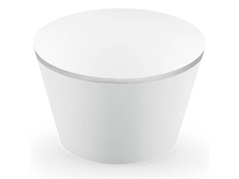 Cupcake-Wrapper Grau/Silber, 6 Stück von Pati-Versand