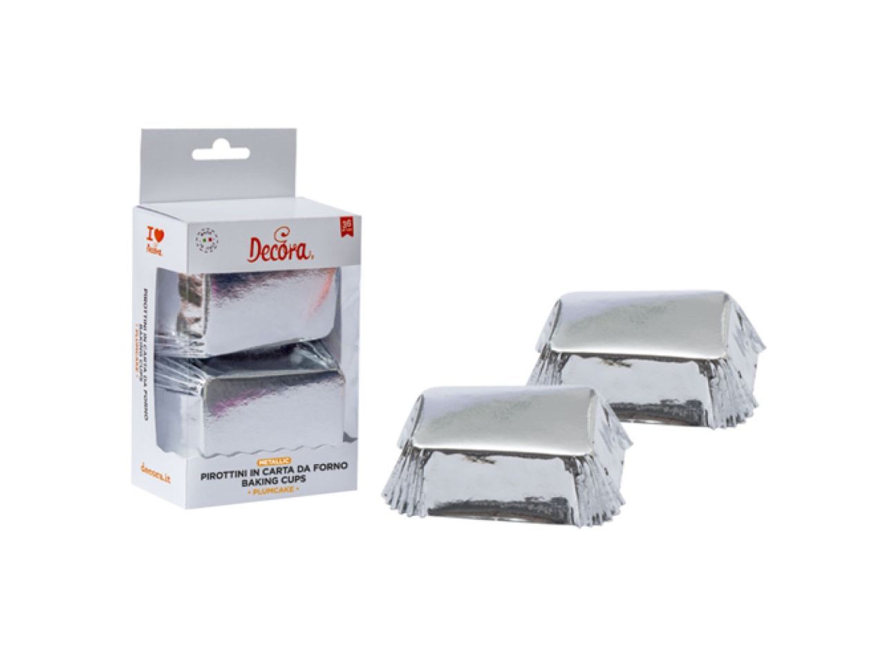 Decora Muffinförmchen für Kastenform, 8x5 cm, silber Decora Muffinförmchen für Kastenform, 8x5 cm, silber von Pati-Versand
