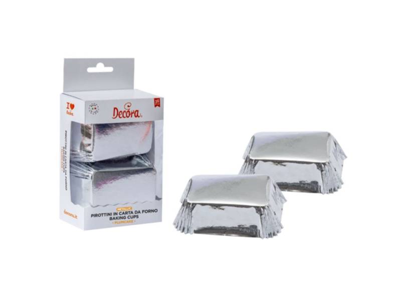 Decora Muffinförmchen für Kastenform, 8x5 cm, silber von Pati-Versand