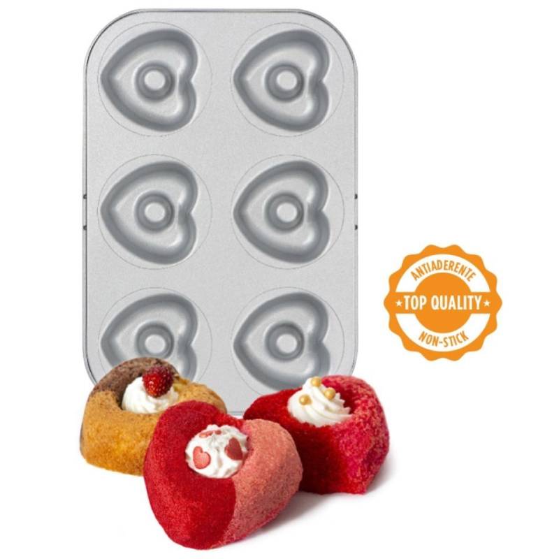 Decora Muffinform 6 Donuts, herzen von Pati-Versand