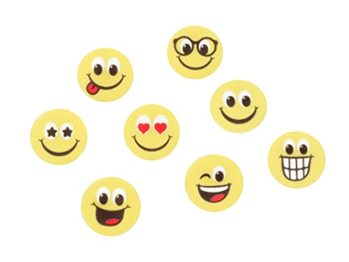 Dekoraufleger Happy Faces Smileys aus Zuckermasse, 10 Stück von Pati-Versand