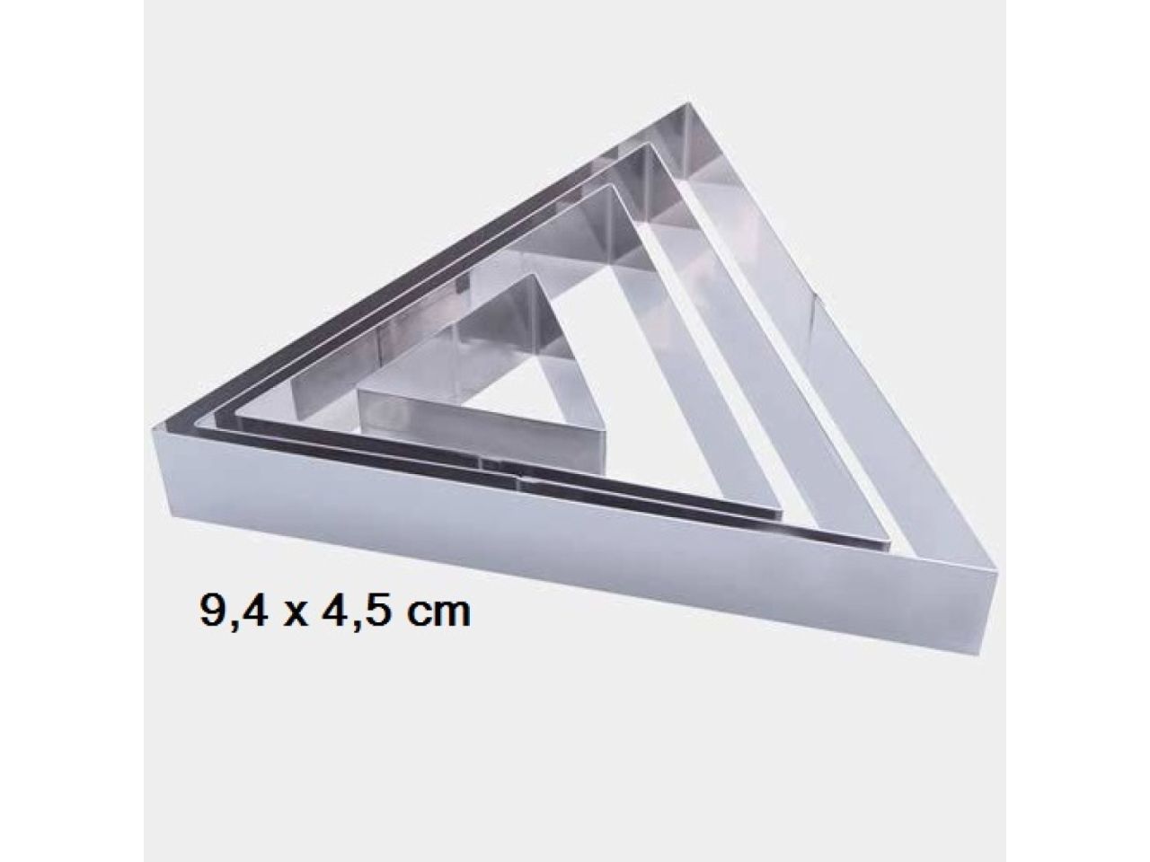 Dreieckiger Backrahmen Edelstahl 9,4 cm, 4,5cm hoch Dreieckiger Backrahmen Edelstahl 9,4 cm, 4,5cm hoch von Pati-Versand
