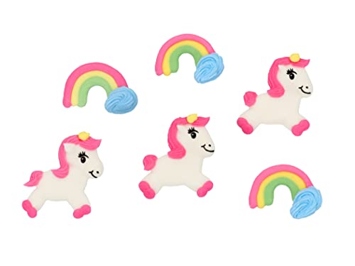 Einhorn Regenbogen flach aus Zuckermasse, 6er Set Einhorn Regenbogen flach aus Zuckermasse, 6er Set von Pati-Versand
