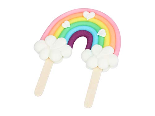 Feinzucker Regenbogen Bunt Einhorn Cake Topper Einstecker Tortenfigur Pastell von Pati-Versand